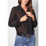 Chemise transparente  finitions volantes