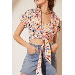 Chemisier court nou et crop top vana - blanc cass