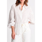 Chemisier fleuri blanc et rouge