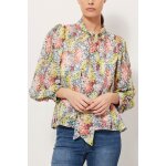 Chemisier fleuri liam gris et vert citron