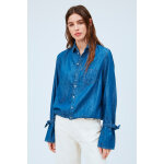 Chemisier en jean allison bleu marine