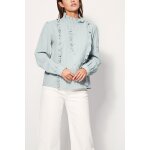Chemisier pliss  volants en coton
