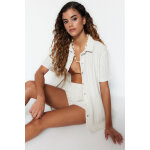 Chemisier et short taille haute ecru Chemisier et short taille haute ecru