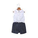Combishort blanc et bleu