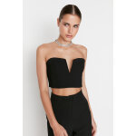 Crop top bustier noir