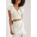 Crop top en lin blanc - na - kd Crop top en lin blanc - na - kd