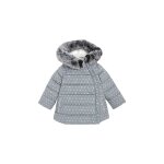 Doudoune  capuche gris chin et cru