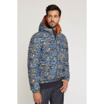 Doudoune � capuche r�versible pirate bleu marine et orange