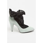 Escarpins chaussettes en nubuck vert d?eau et noir - stella luna