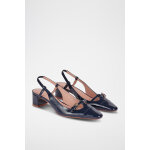 Escarpins en cuir gracie bleu marine