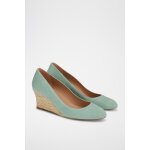 Espadrilles compenses en cuir eevi menthe