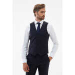Gilet de costume en laine hacquard bleu marine
