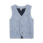 Gilet en lin bleu marine chiné Gilet en lin bleu marine chiné
