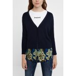 Gilet trompe - l??il bleu marine et vert clair