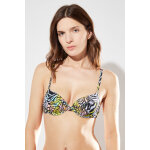 Haut de maillot push - up noir et jaune - tezenis by calzedonia