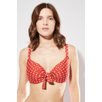 Haut de maillot push - up rouge et blanc - calzedonia