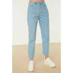 Jean boyfriend 7 / 8 taille haute bleu clair