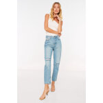 Jean boyfriend avec dchirures en coton