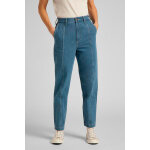 Jean droit taille haute en coton biologique stella - bleu