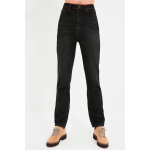 Jean droit taille haute noir