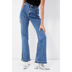 Jean flare avec base frange
