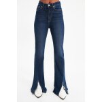 Jean flare fendu taille haute