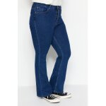 Jean flare taille haute bleu