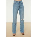 Jean flare taille haute ciel