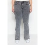 Jean flare taille haute gris
