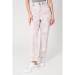 Jean mom rose et blanc Jean mom rose et blanc