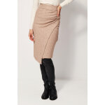 Jupe asym�trique taille haute beige