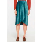 Jupe asymtrique taille haute bleu canard