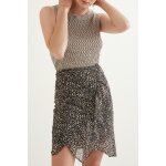 Jupe asym�trique taille haute franci ecru et camel