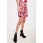 Jupe droite ecru et rose