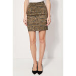 Jupe droite en jean kaki et taupe