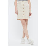 Jupe droite en lin beige