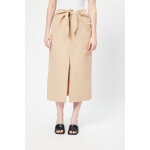 Jupe droite en lin beige