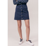 Jupe droite taille haute jilin bleu marine