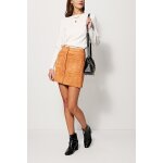 Jupe effet nubuck boutonn�e