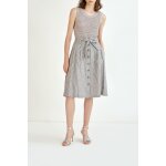 Jupe en lin taille haute felix noir et blanc