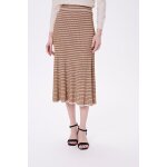 Jupe mi - longue rayée beige et bronze Jupe mi - longue rayée beige et bronze