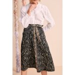 Jupe midi kaki et beige - one step femme
