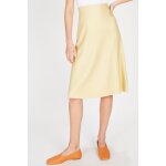 Jupe midi en laine beige