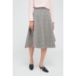 Jupe midi en laine ecru et noir
