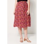 Jupe midi rouge brique et bleu fonc�
