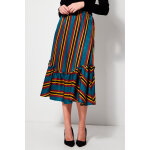 Jupe midi taille haute bleu canard et bordeaux Jupe midi taille haute bleu canard et bordeaux
