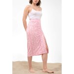 Jupe midi taille haute rose et blanc - orsay