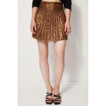 Jupe patineuse taille haute marron