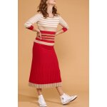Jupe plissée taille haute idriss rouge et camel Jupe plissée taille haute idriss rouge et camel
