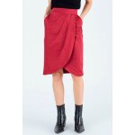 Jupe portefeuille taille haute bordeaux Jupe portefeuille taille haute bordeaux